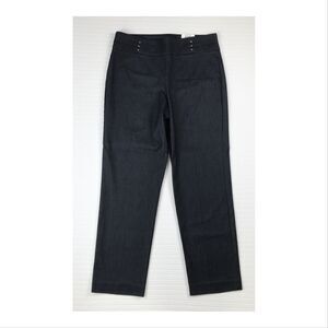 JM Collection Womens Rivet Pants Medium Short Slim Leg Tummy Control Stretch NWT